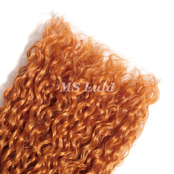 #350 Ginger Water Wave Curly Human Hair Bundles - Image 9